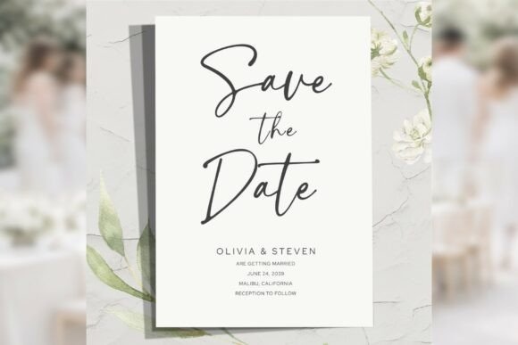 Download Modern Script Save the Date Bd007 - Save the date Collection