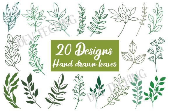 Download Hand Drawn Leaves Svg Bundle - Leaves Collection