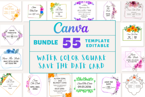 Download 55 Water Color Square Save the Date Card - Save the date Collection