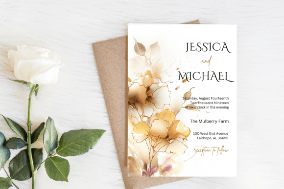 Download Autumn Golden Wedding Invitation - Wedding invitation Collection