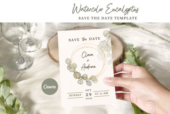 Download Eucalyptus Save the Date Template - Save the date Collection