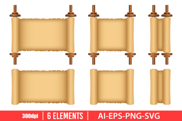 Download Papyrus Scroll Clipart Set - Scroll Collection